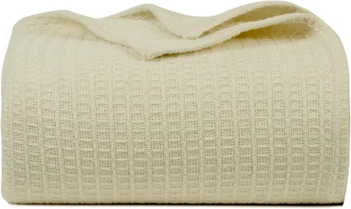 Vista 18 de Bed Bath & Home - Manta de 100% algodón, ligera y transpirable, buena para todas las estaciones, suave y acogedora.