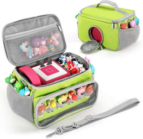 Vista 9 de PISOSN Estuche de transporte portátil compatible con el juego de iniciación de Toniebox y figuras de Tonies, bolsa de transporte de juguetes Azul