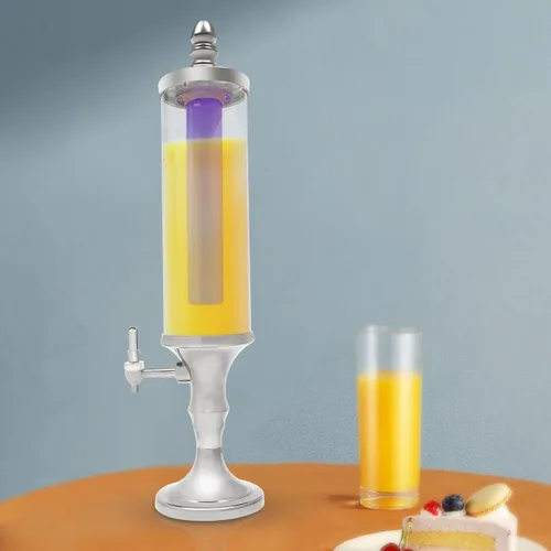 Vista 8 de Dispensador de torre de cerveza de 3 litros con tubo de hielo y dispensador de cerveza de mesa ligera, 3.2 cuartos de galón /102 onzas, dispensador