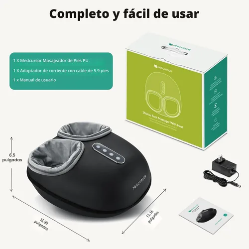 Vista 8 de Medcursor - Máquina masajeadora de pies con calor, masaje de pies proporciona alivio para músculos cansados y plantares, terapia de amasado