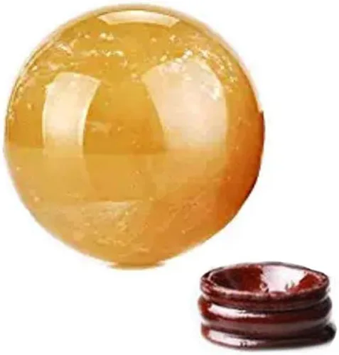 Vista 2 de Feng Shui - Bola curativa de cristal de ojo de gato de cuarzo natural de 1.6 pulgadas, bola de cristal de Feng Shui para riqueza y proteger la casa