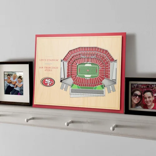 Vista 2 de YouTheFan Arte de pared de 5 capas con vista del estadio de la NFL