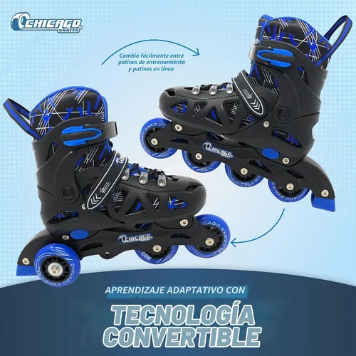 Vista 2 de Chicago Inline Training Roller Skates with Protective Gear for Kids – Durable, Top Performance Roller Blades, Wrist Guards, Kneepads & Backpack