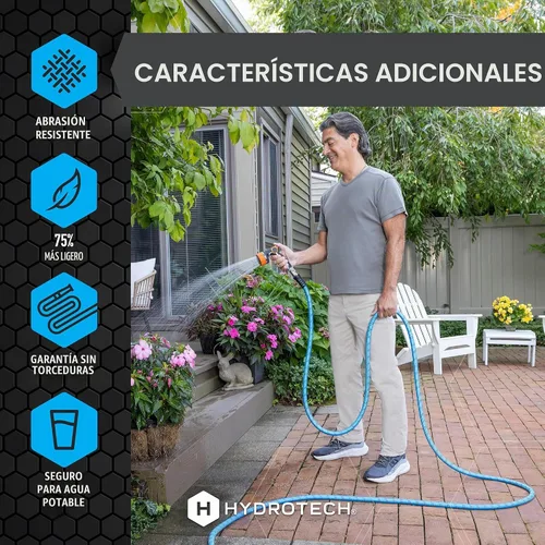 Vista 8 de HydroTech Pro Series Manguera de jardín de flujo máximo de 25 pies, 3/4