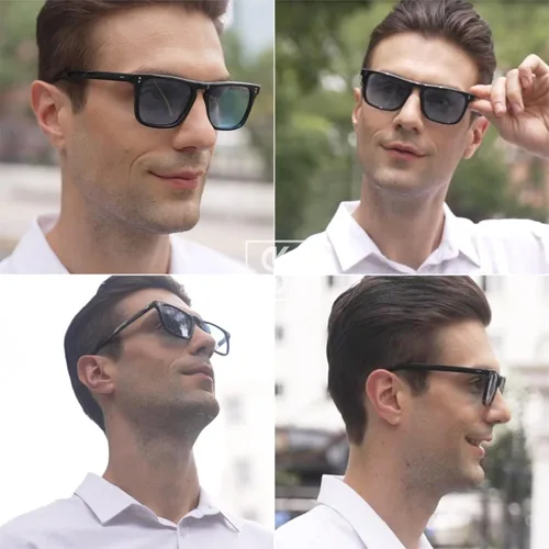 Vista 5 de SHEEN KELLY Acetate Polarized Sunglasses Classic Square Tony Stark Glasses Men Women Downey Iron Man Eyewear