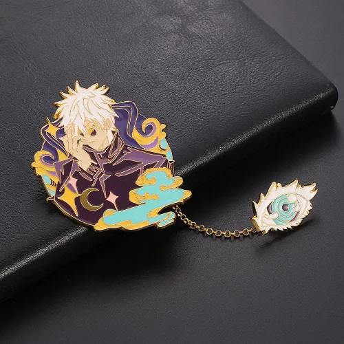 Vista 3 de Broche de esmalte de figura de anime insignias de metal de personaje creativo pin de solapa para mochila regalos para fanáticos Metal Sin gemas