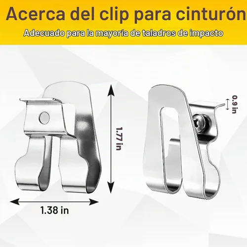 Vista 2 de 4 piezas de clip de cinturón para Ryobi, gancho de cinturón con tornillo para herramientas de 18 voltios Ryobi y Ridgid 633586002, clip de cinturón