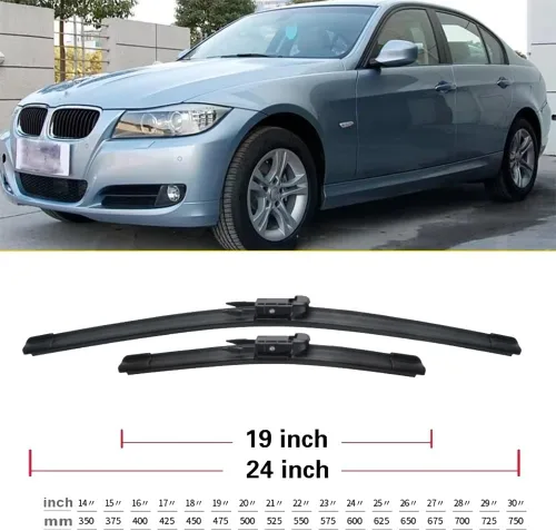 Vista 3 de Escobillas de limpiaparabrisas delantero compatibles con BMW Serie 3 E90 E91 F30 F31 F34 F35 F80 parabrisas parabrisas ventana lluvia cepillos 24