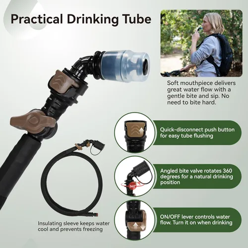 Vista 4 de MARCHWAY Bolsa de hidratación de TPU de 2L/2.5L/3L, bolsa de depósito de agua ultra duradera con tubo aislado para hidratación para ciclismo