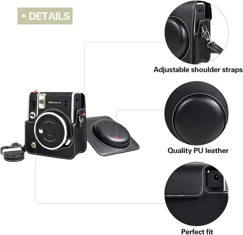 Vista 4 de Rieibi Funda protectora para Fujifilm Instax Mini 40, funda de piel sintética para cámara instantánea Fuji Instax Mini 40 - Mini 40 Funda de bolsa
