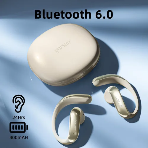 Vista 4 de Auriculares Bluetooth de oreja abierta, inalámbricos, con control táctil, diseño ligero, Bluetooth 6.0, tiempo de reproducción de 20 horas