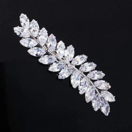 Vista 3 de Xerling Pasadores franceses de diamantes de imitación para el cabello, accesorios automáticos para el cabello, clips de resorte para el cabello