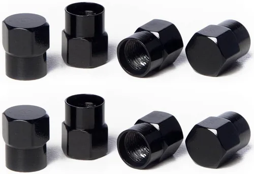 Vista 8 de Circuit Performance Tapones de válvula de aluminio negro serie VC1 (8 piezas)