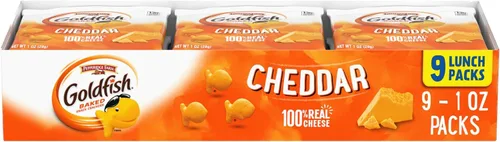 Vista 9 de Goldfish Colors Cheddar Crackers, paquete de aperitivos, 0.9 onzas, bandeja de paquete múltiple de 9 CT