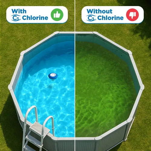 Vista 7 de C3 Pestañas de cloro estabilizadas de 3 pulgadas para piscinas Fácil de usar para piscinas sobre el suelo o enterradas Tabletas de cloro