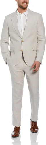 Vista 3 de Cubavera Delave - Pantalón de lino 100% para hombre, tela ligera con parte delantera plana, pantalones de verano relajados para hombre
