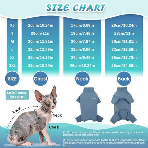 Vista 4 de ROZKITCH Suéter XS para Gato, Suéteres Suaves y Transpirables Solo para Sphynx, Abrigo con Cuatro Patas, Suéter Cálido Camiseta Pijama Mono Chaleco