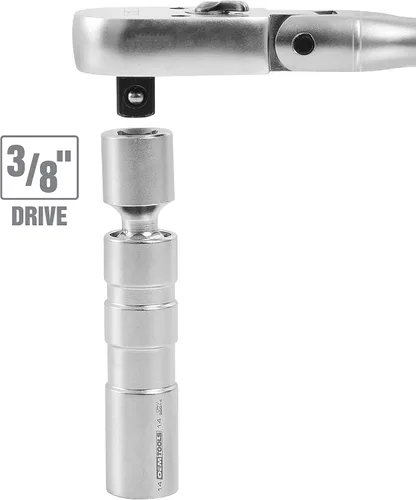 Vista 8 de OEMTOOLS 22814 BMW Spark Plug Socket, 14 mm x 12 Point Universal Spark Plug Socket, 3/8 Inch Drive Swivel Thin Wall Design, Chrome Moly Steel, Plug