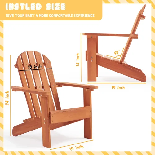 Vista 3 de SoliWood Silla Adirondack de madera para exteriores, para patio, jardín, porche, piscina