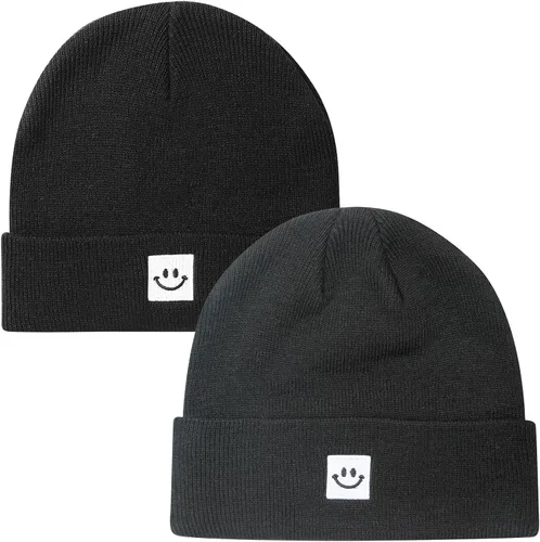 Vista 9 de 2Pack Baby Beanie Knit Toddler Hat for Girls Boys 0-8 Years Paquete de 2 Amy Verde/Gris Claro