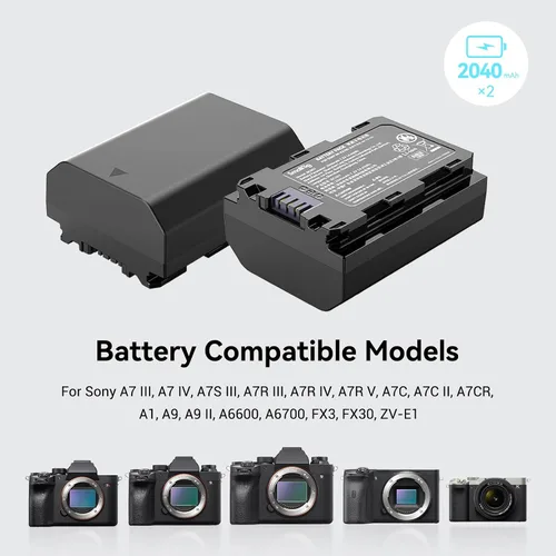 Vista 3 de SMALLRIG Juego de Cargador de Batería de Cámara de Reemplazo para NP-FZ100 A7 IV, A7R V, A7S III, Cargador de Batería de Doble Ranura para Sony A7R