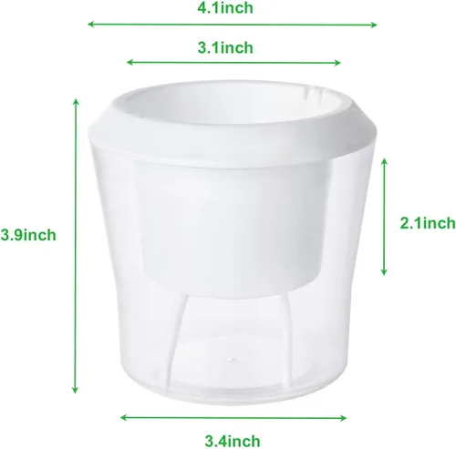 Vista 2 de MNKNENG Paquete de 12 macetas de riego automático para plantas de interior de 4.3 pulgadas, macetas pequeñas de riego automático con indicador