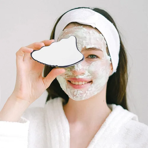 Vista 3 de wuyaoyao Herramienta de raspado Gua Sha, herramienta de masaje de terapia de acero inoxidable, drenaje linfático Gua Sha Junta para anticelulitis