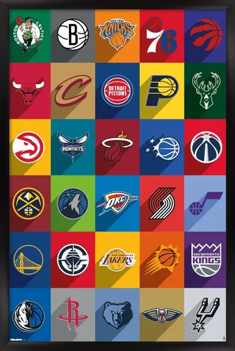 Vista 6 de NBA League - Póster de pared con logotipos 25, 34 pulgadas de largo x 22.4 pulgadas de ancho, versión premium sin marco