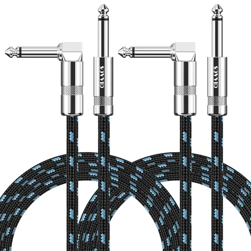 Vista 23 de Cable de Guitarra de 6 Pies Cable de Instrumento para Guitarra Eléctrica y Bajo, Teclado - Cable AMP de Ángulo Recto de 1/4 Pulgada, Negro