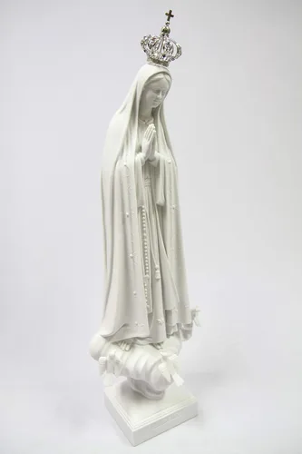 Vista 2 de Vittoria Collection 28 pulgadas Nuestra Señora de Fátima con corona de metal joya Virgen María estatua italiana escultura hecha en Italia