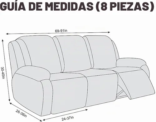Vista 3 de NORTHERN BROTHERS Fundas para sillas reclinables, fundas elásticas para sofá reclinable, fundas de terciopelo para silla Lazy Boy, funda de sofá