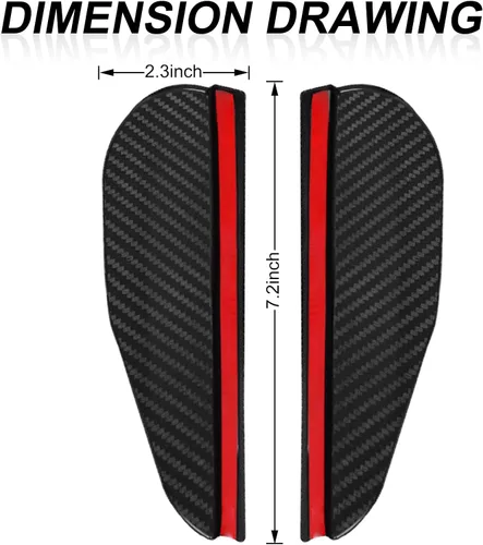 Vista 2 de 2 piezas de fibra de carbono para espejo lateral de automóvil, protector de cejas de lluvia, espejo retrovisor de automóvil, cubierta impermeable