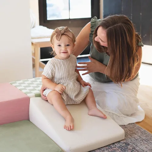 Vista 8 de Tiny Land - Juego de 6 bloques de espuma suave para escalar para niños pequeños, bloques de espuma para bebés, juguetes de escalada para parque