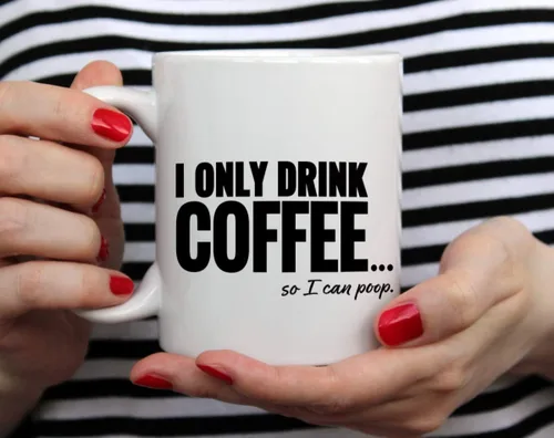 Vista 3 de Taza de café divertida, taza de regalo de broma, taza de café para caca, tazas divertidas, I Only Drink Coffee So I Can Poop