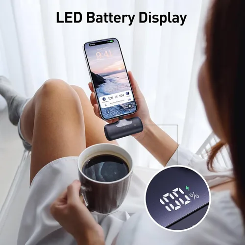 Vista 6 de iWALK Cargador portátil de 5500 mAh Banco de energía pequeño de próxima generación de 22.5 W, batería de carga rápida, cargador de teléfono portátil