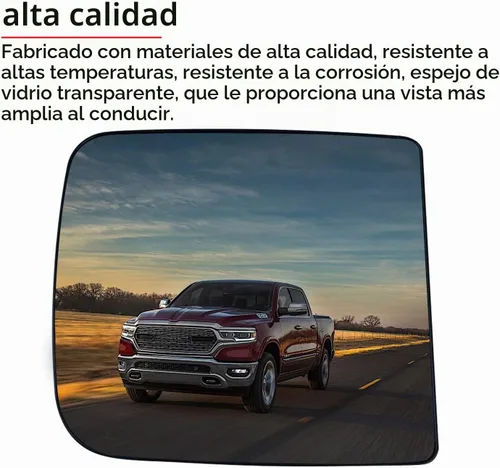 Vista 4 de Espejo lateral térmico de reemplazo con cristal izquierdo para conductor compatible con Dodge Ram 1500 2500 3500 2009 2010 2011 2012 2013 2014 2015