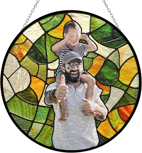 Vista 18 de Atrapasol de vidrio emplomado bohemio con diseño de árbol de la vida para 4 estaciones, colorido adorno de pared de ventana pintado a mano, regalo