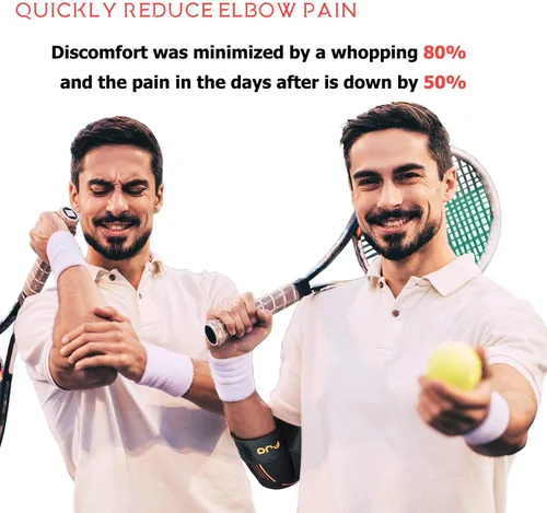 Vista 4 de Manga de compresión para codo para levantamiento de pesas, coderas de golfistas para tendinitis y coderas de tenis para hombres y mujeres, correa
