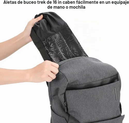 Vista 7 de Oumers Aletas de Esnórquel, Tamaño de Viaje, Correa Ajustable, Aletas de Buceo con Bolsa de Malla y Conector de Hebilla Adicional para Hombres
