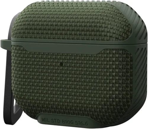 Vista 5 de UAG - Funda diseñada para AirPods (3ª generación 2021) Metropolis Ballistic ARMR Olive Drab, funda protectora resistente compatible con carga
