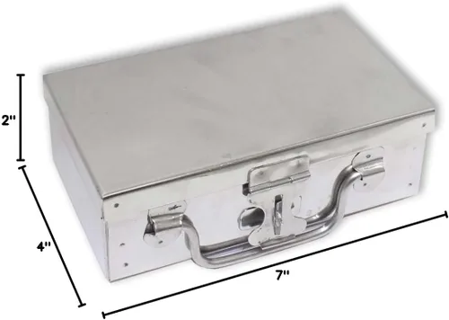 Vista 8 de Bin Buddy Caja de almacenamiento de acero para candado, diseño compacto de 7 x 4 x 2 pulgadas, ideal para almacenar joyas, reliquias, pasaportes