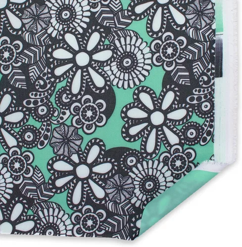 Vista 29 de Tela de lona estampada The Yard, impermeable, para exterior, 60 pulgadas de ancho, 600 denier negro (Tropical Black)