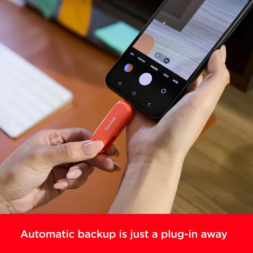 Vista 4 de SanDisk 128GB Phone Drive para Android - El USB 2-en-1 para teléfonos inteligentes, tabletas y computadoras - Unidad USB con conectores USB Type-C