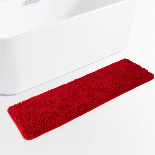 Vista 47 de Yeaban Alfombra de pasillo de baño de 24 x 72 pulgadas, antideslizante, alfombra de baño larga de felpilla gruesa, absorbente y lavable, alfombra