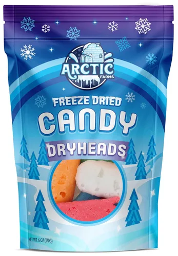 Vista 5 de Arctic Farms Cabezales secos de caramelo liofilizados empaquetados y en caja (sabores surtidos) (6 onzas)
