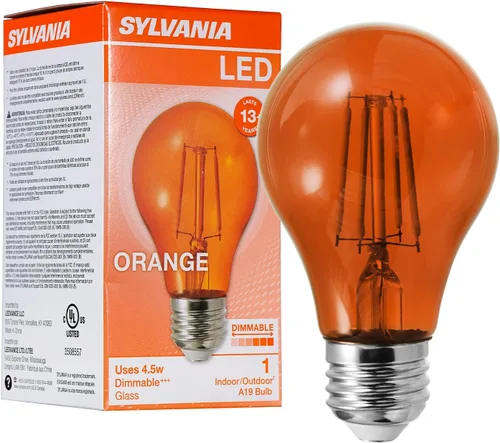 Vista 17 de LEDVANCE Sylvania Bombilla LED de Filamento de Vidrio Verde A19, Eficiente 4.5W, Equivalente a 40W, Regulable, Base Media E26 - Paquete de 1 (40303)