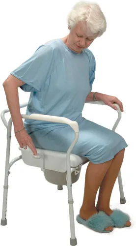 Vista 3 de Carex Asiento elevador de inodoro - Silla de inodoro para personas mayores, ancianos, discapacitados, silla de inodoro con elevación automática