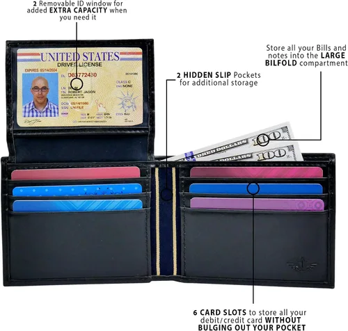 Vista 4 de Dockers Cartera de cuero para hombre