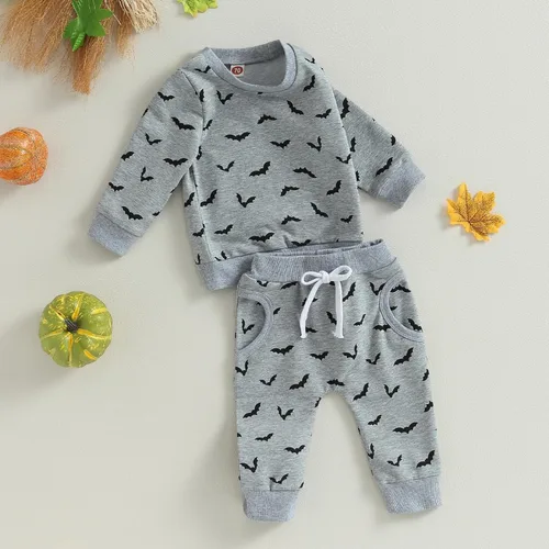 Vista 59 de YINGISFITM Conjunto de camisa de calabaza de Halloween para bebé, niña, niño, sudadera y pantalones para otoño e invierno