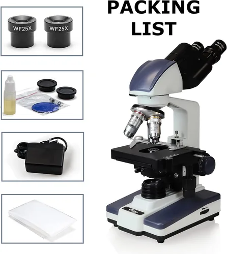 Vista 7 de Microscopio compuesto binocular Siedentopf VS-60B-RC, aumento 40X-2500X, oculares de campo ancho 10X y 25X, etapa mecánica de doble capa